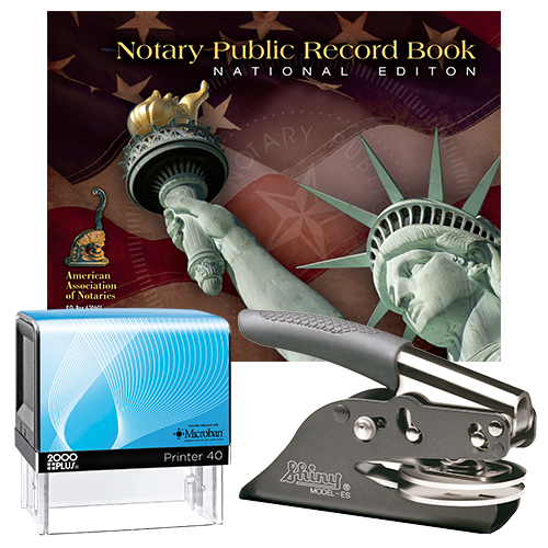Kansas Deluxe Notary Supplies Package I Notary Supplies Deluxe Package (All States) - Microban Stamp and Your Choice of Embosser